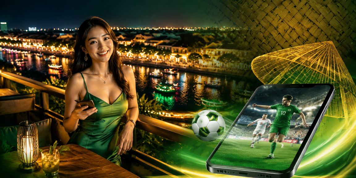 Người phụ nữ đội nón lá tại vùng sông Cửu Long tra cứu kết quả xổ số trên điện thoại