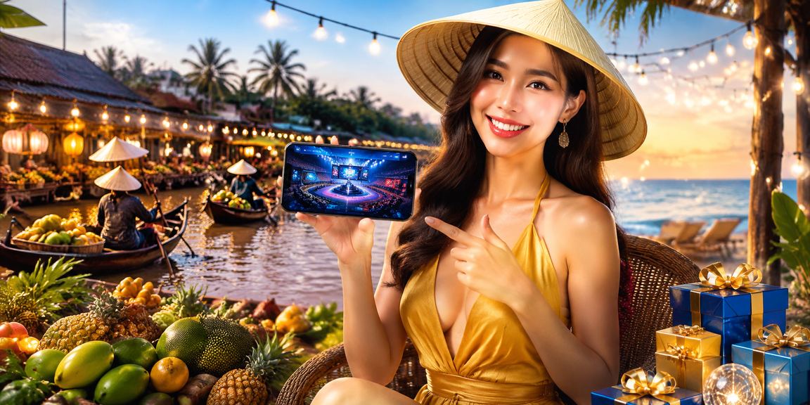 Người dùng vùng Mekong trải nghiệm cá cược và xổ số trực tuyến tại bãi biển